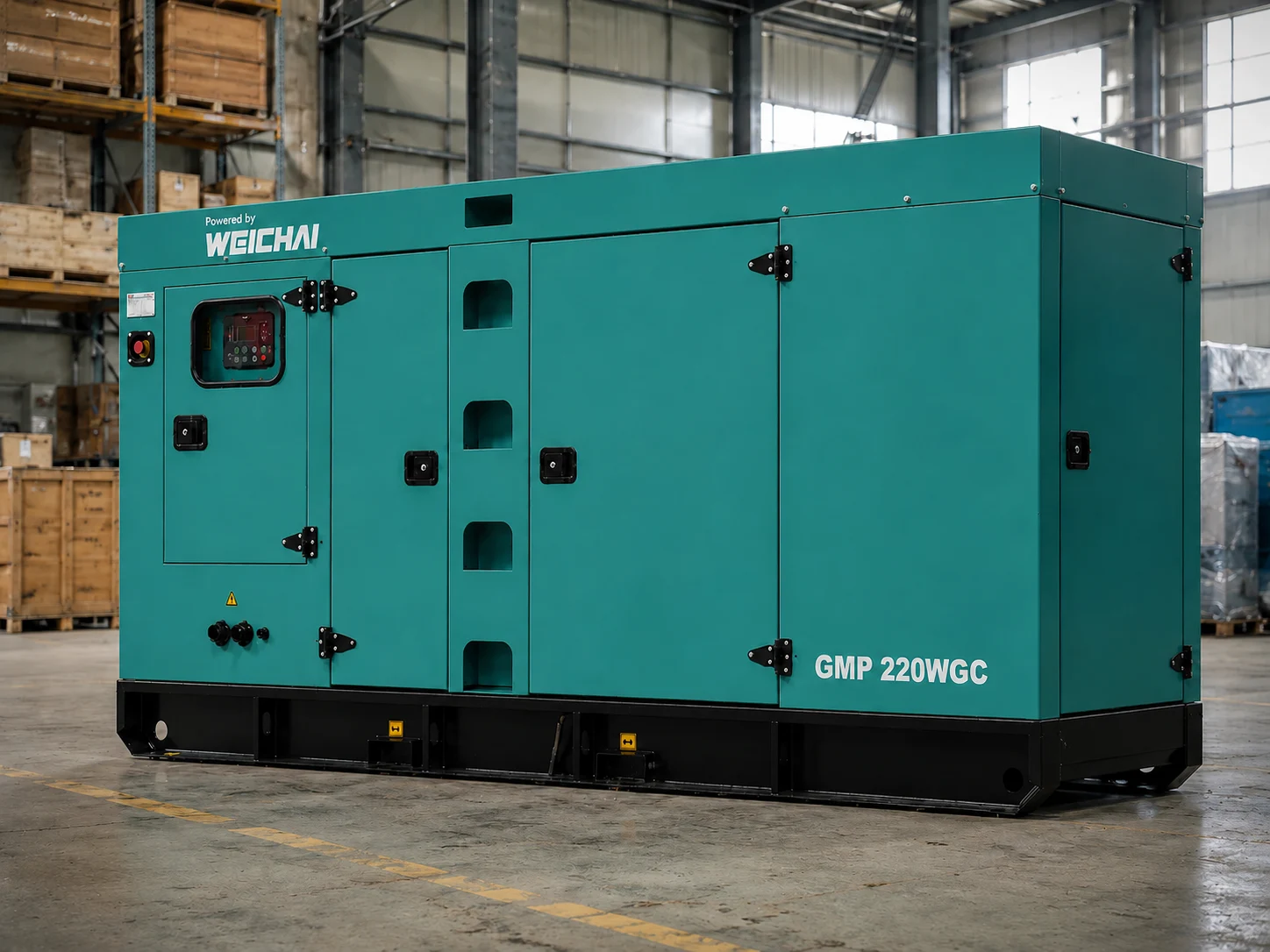 Дизельный генератор Weichai GMP 220WGC в кожухе — изображение 3